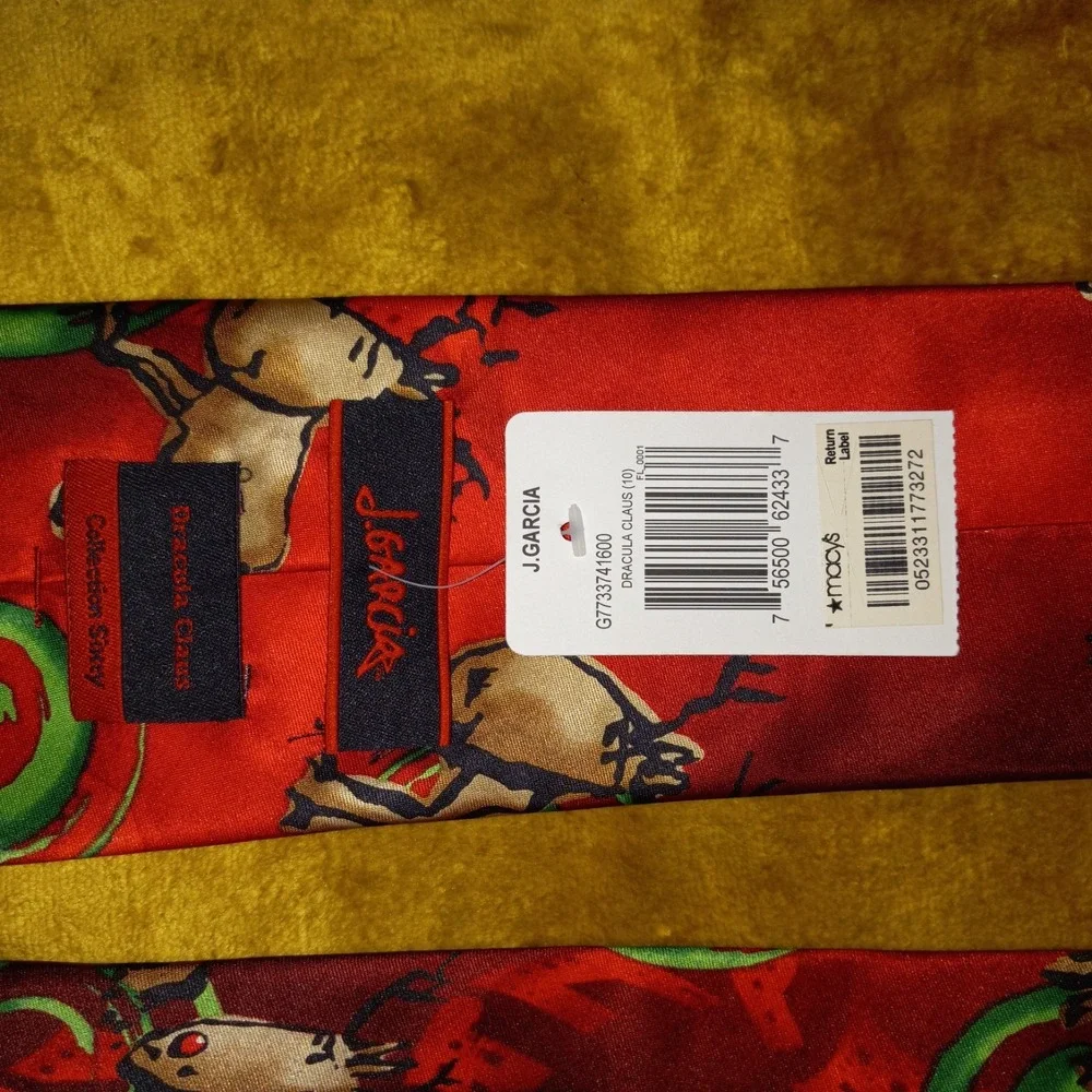 Jerry Garcia Tie Silk Blend Reindeer Dracula Claus Collection 60 Christmas NWT